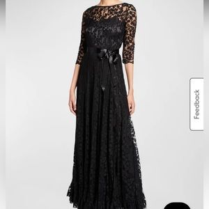 Teri Jon by Rickie Freeman Black Lace Gown 8 Like New $640
